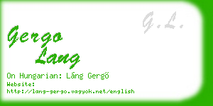 gergo lang business card
