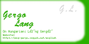gergo lang business card